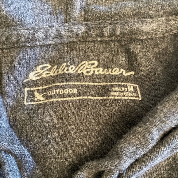 Eddie Bauer women’s Outdoor hooded gray long-sleeve pullover size Medium - Picture 6 of 7